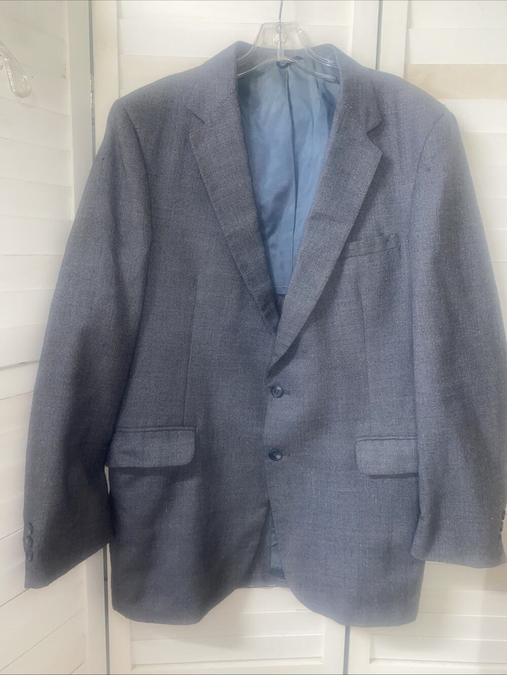 Vintage 80s JC Penney’s The Men’s Shop Blue Gray Jacket Blazer Lined Sz 44L